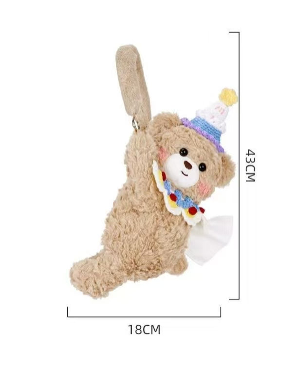 Cute Plush Teddy Bear Car Tissue Holder