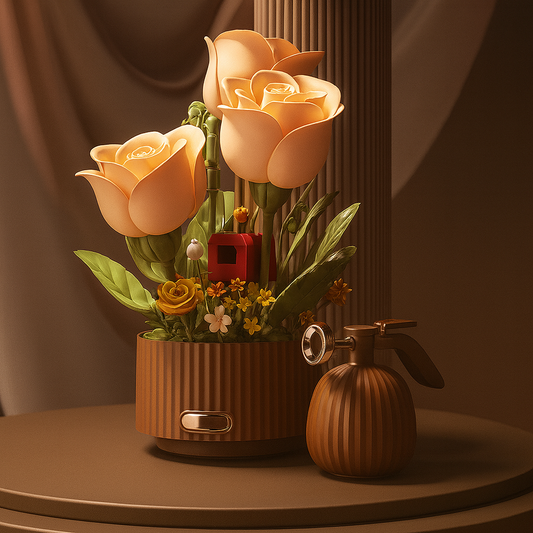 Conjunto de flores de ladrillo florecientes