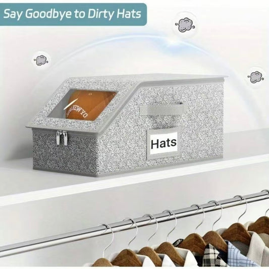 Stackable storage boxes for baseball caps