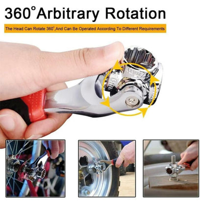 Universal Wrench with Multifunction 360 Degree Rotating Head