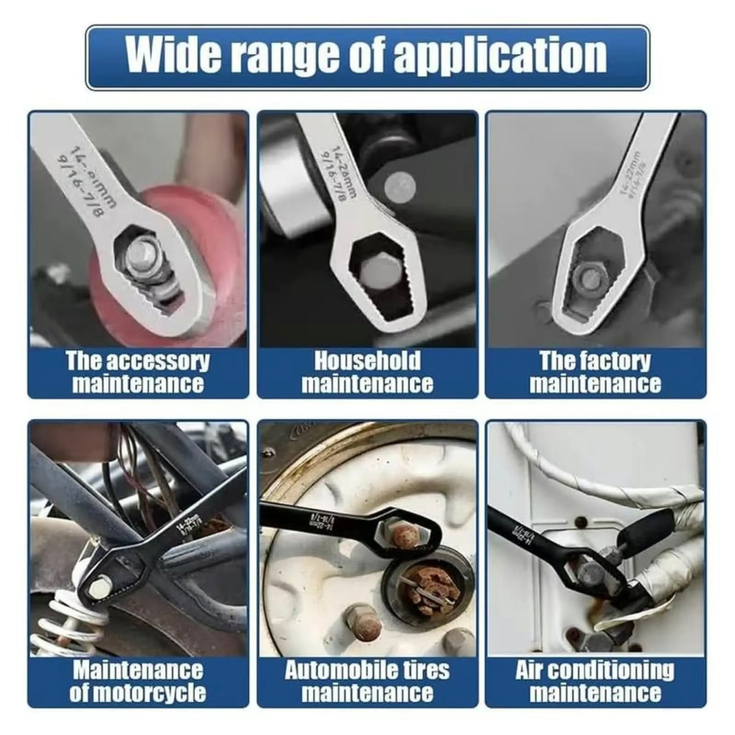 Universal Car Wrench,8-24mm Self-tightening Wrench