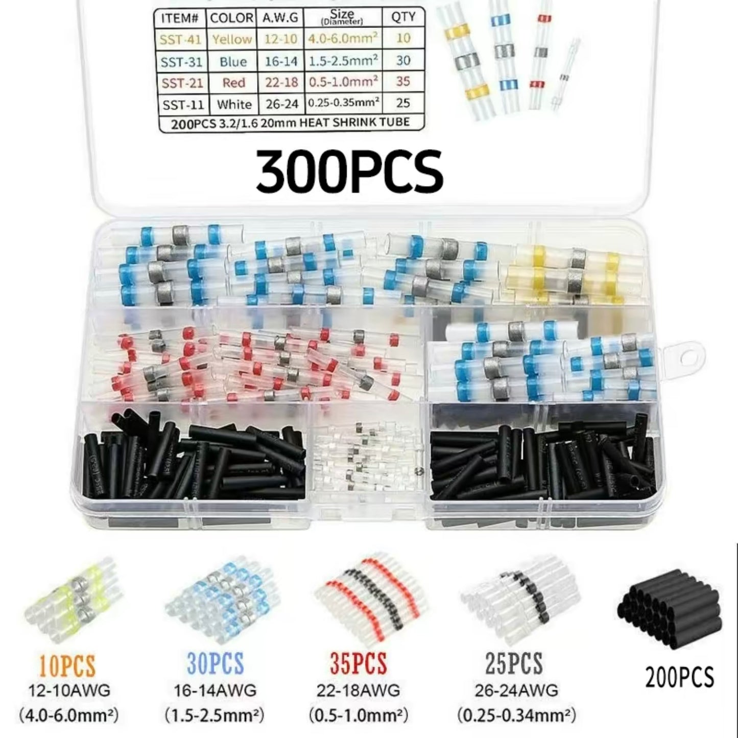 300PCS Solder Seal Wire Connectors