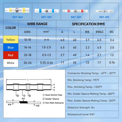 300PCS Solder Seal Wire Connectors