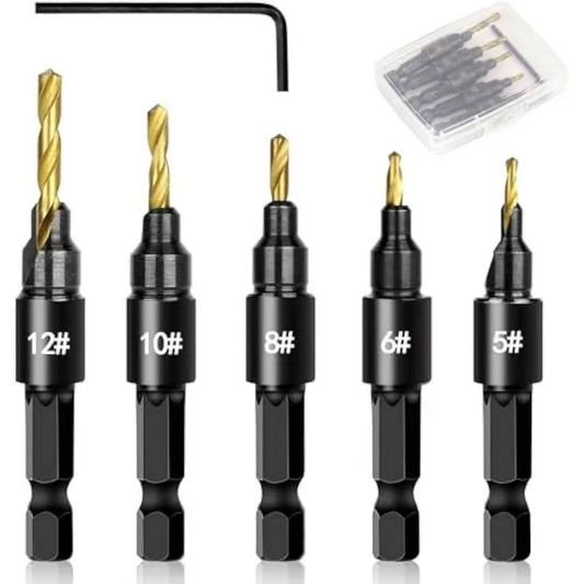 5PCS Countersink Drill Bit Set