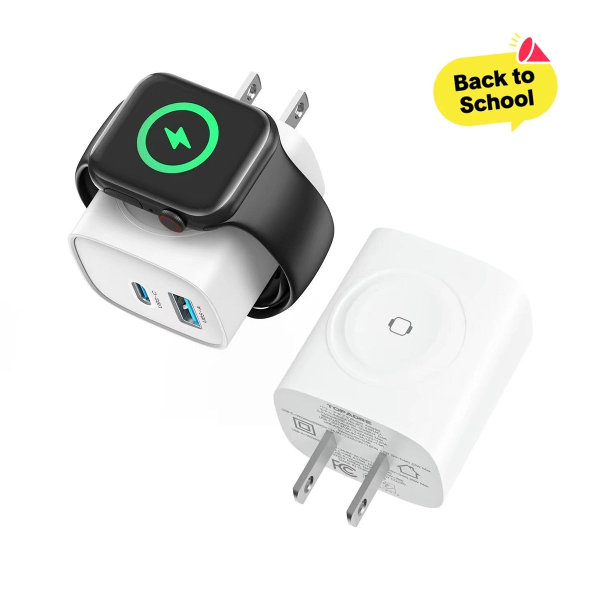 3 in 1 Magnetic Wireless Cordless PD USB-C Wall Charger Block