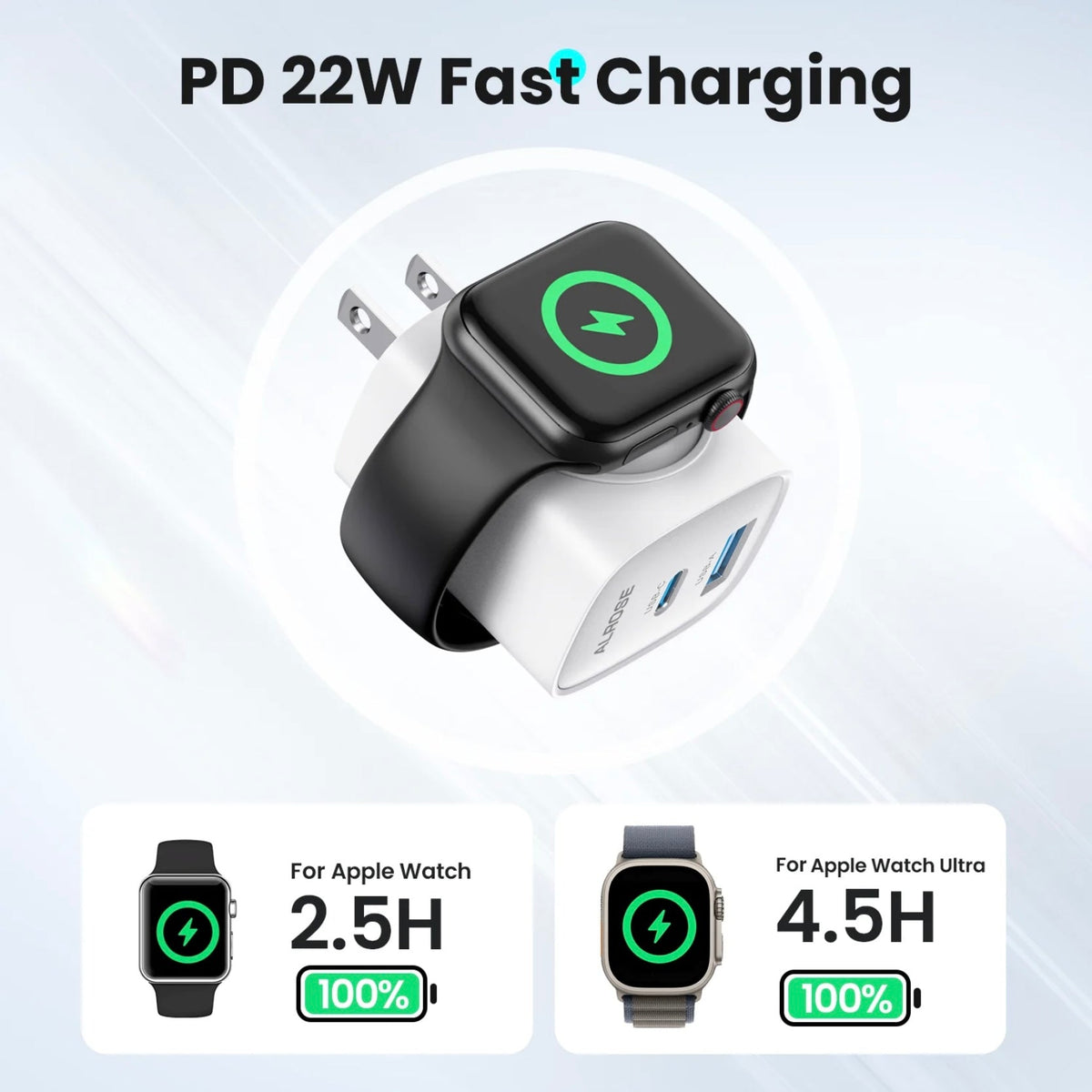 3 in 1 Magnetic Wireless Cordless PD USB-C Wall Charger Block
