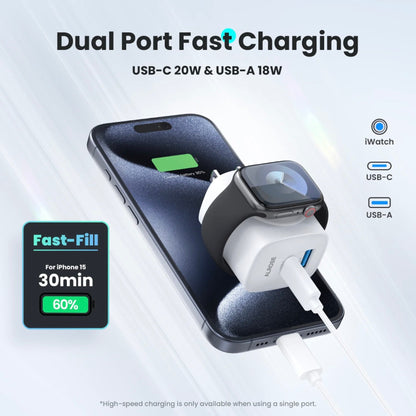 3 in 1 Magnetic Wireless Cordless PD USB-C Wall Charger Block