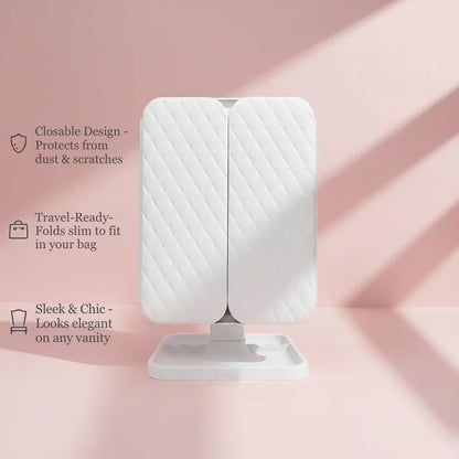 Trifold LED Makeup Mirror