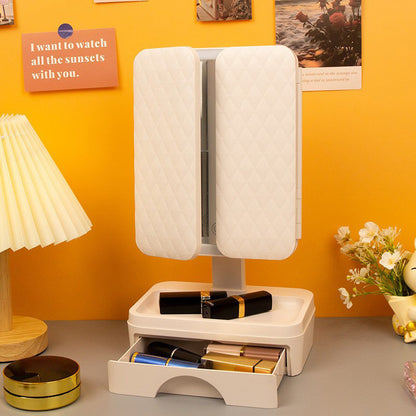 Trifold LED Makeup Mirror