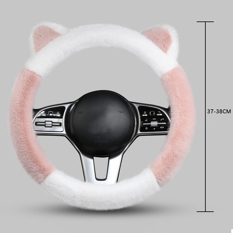 Cat Ears Plush Non Slip Steering Wheel Cover