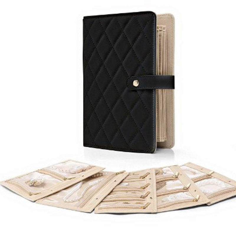 Portable Checkered Jewelry Storage Bag