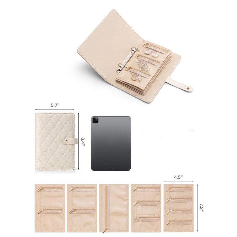 Portable Checkered Jewelry Storage Bag