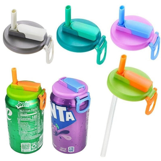Reusable Soda Can Lids with Straw