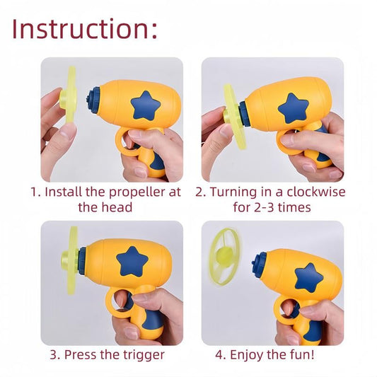 6 Pcs Cat Fetch Toy Set Launcher Gun