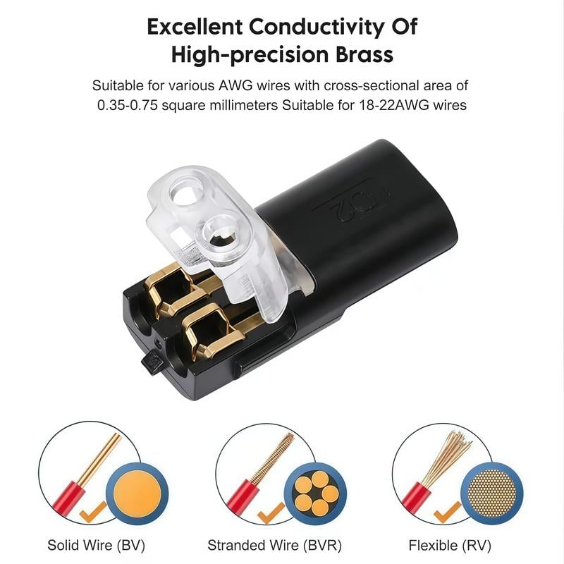 Double Wire Plug in Connector with Locking Buckle