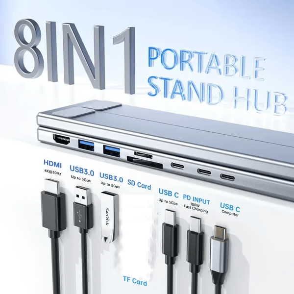 8-in-1 USB-C Laptop Stand,Best Gifts