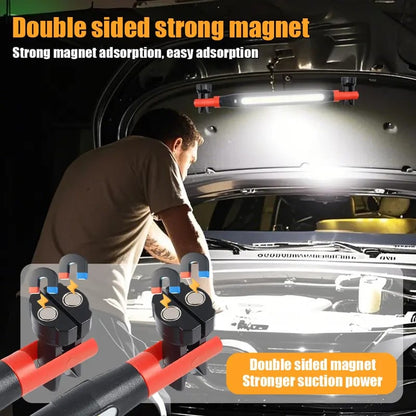 3000-lumen rechargeable work flashlight with magnetic base and hook