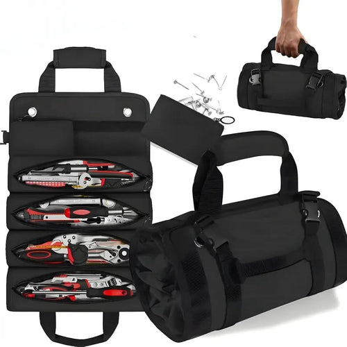 Portable tool roll bag