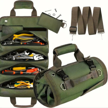 Portable tool roll bag