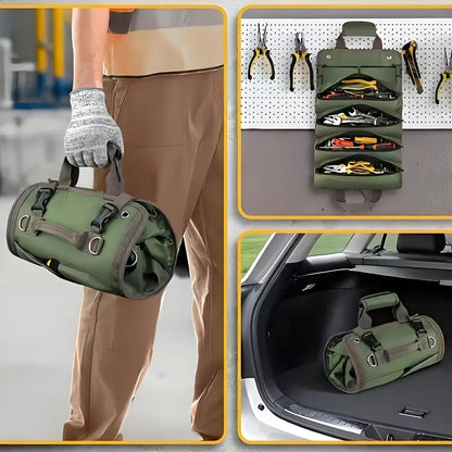 Portable tool roll bag