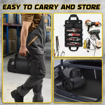 Portable tool roll bag