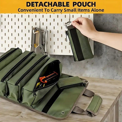 Portable tool roll bag
