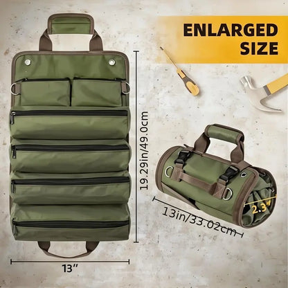 Portable tool roll bag