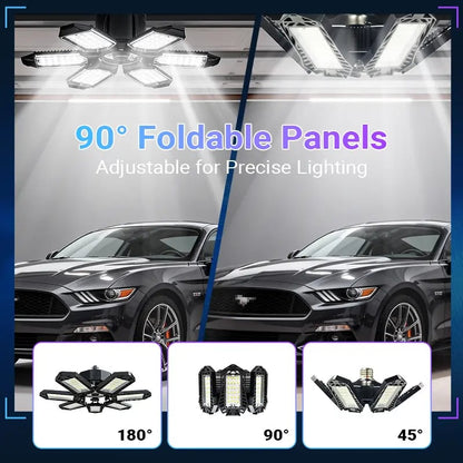 Foldable garage light, 7+1 panel work light