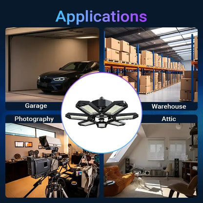 Foldable garage light, 7+1 panel work light