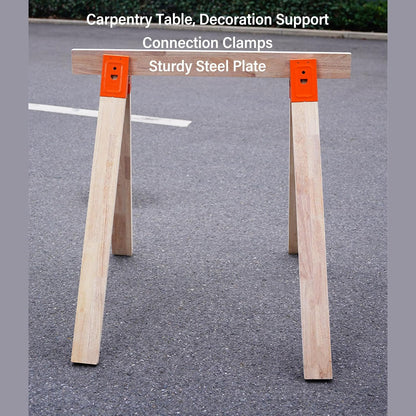 🛠️2Pcs Heavy Duty Sawhorse Brackets with Down Clamp