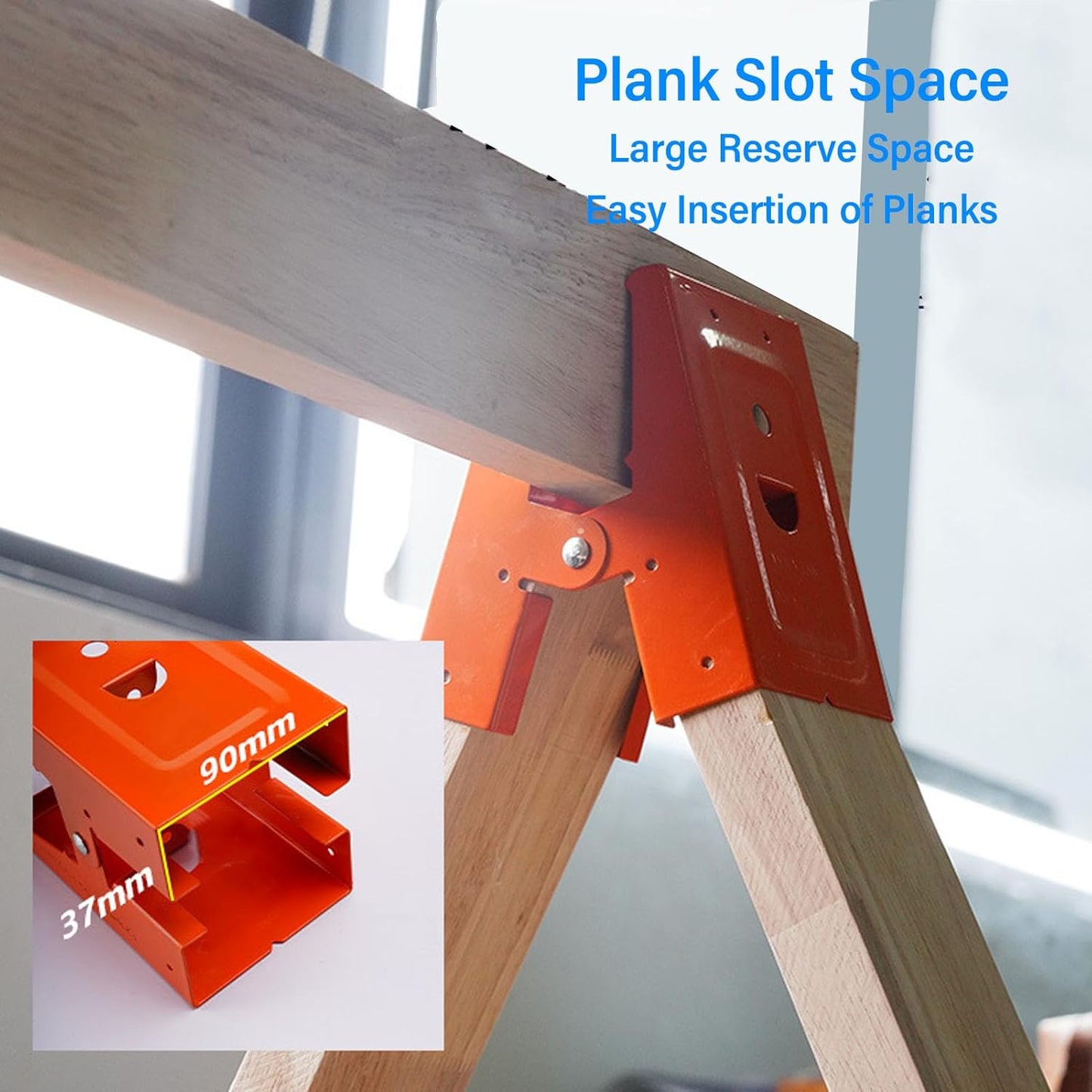 🛠️2Pcs Heavy Duty Sawhorse Brackets with Down Clamp