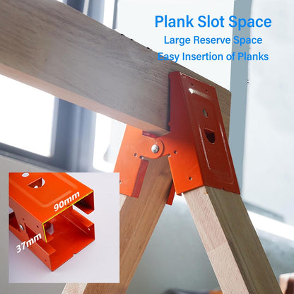 🛠️2Pcs Heavy Duty Sawhorse Brackets with Down Clamp