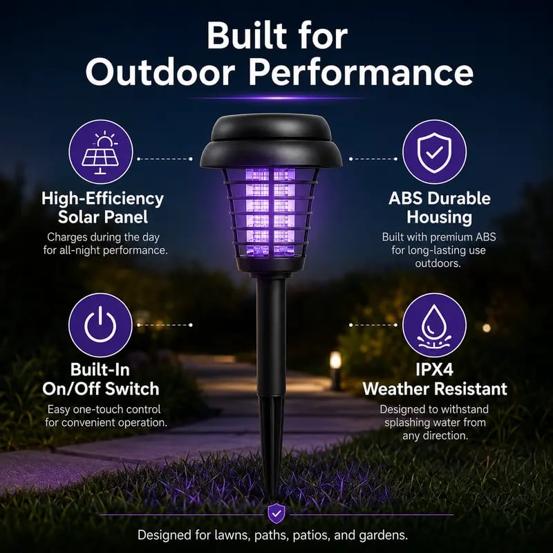 Solar-Powered UV Mosquito Killer Lamp