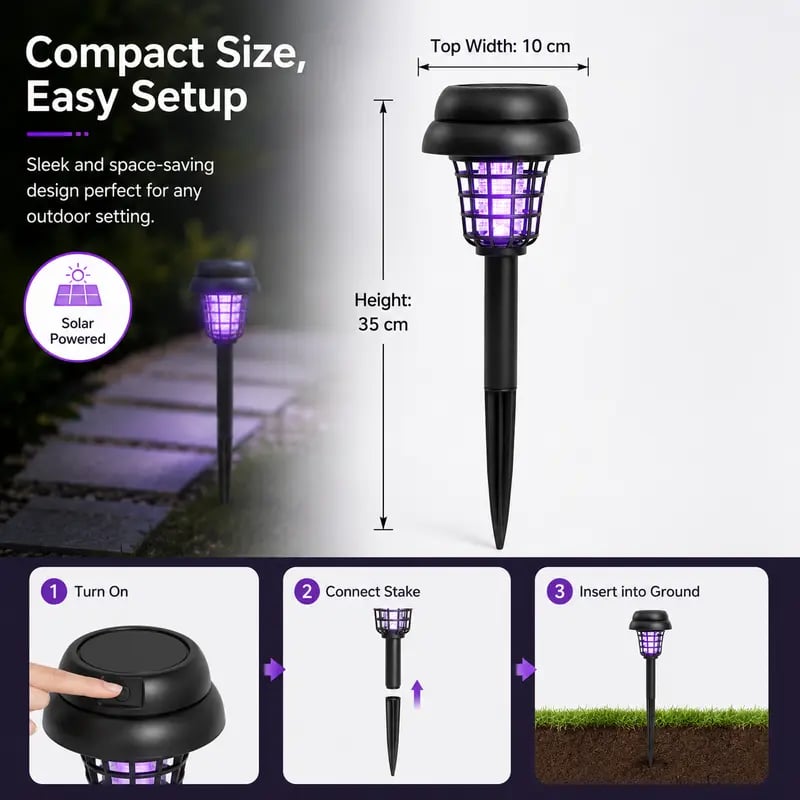 Solar-Powered UV Mosquito Killer Lamp