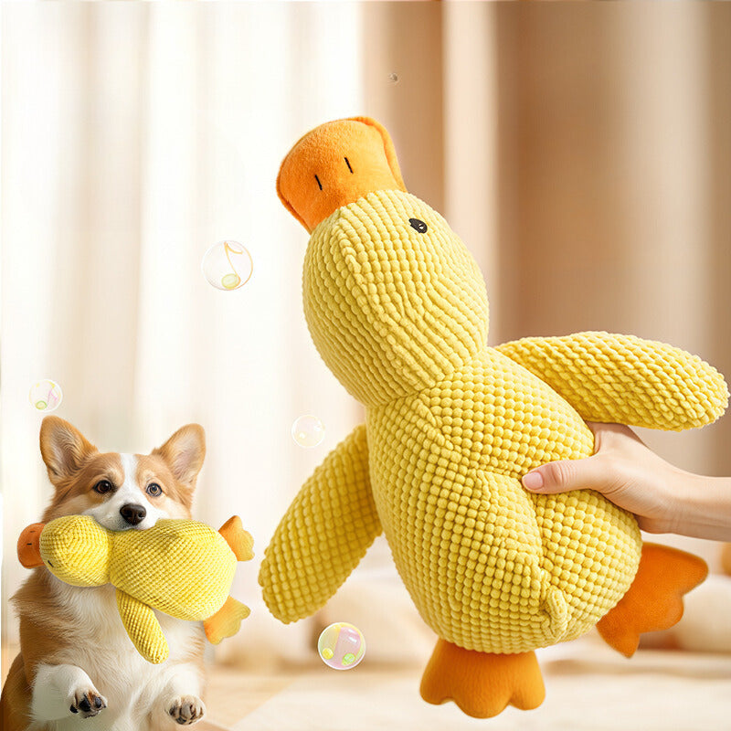 Durable Squeaky Duck Toy Plush Chew Toy for Small and Medium Dogs