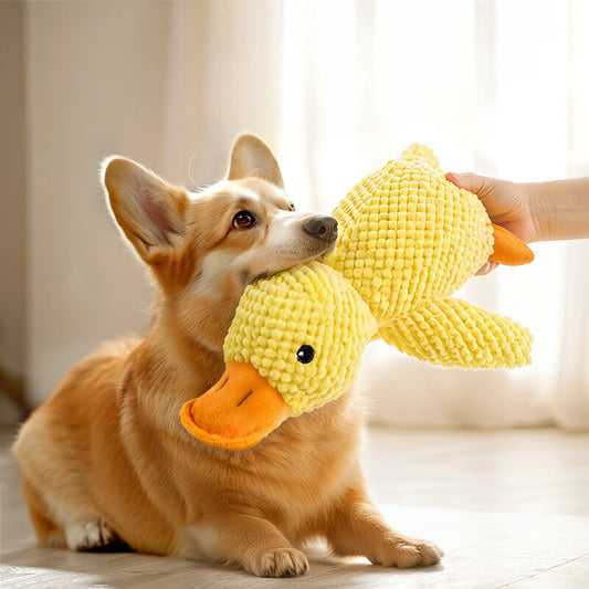 Durable Squeaky Duck Toy Plush Chew Toy for Small and Medium Dogs